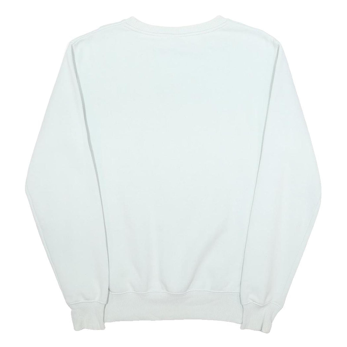 ELLESSE Womens White Crew Neck UK 8 Logo Embroidered Cotton Blend Sweatshirt