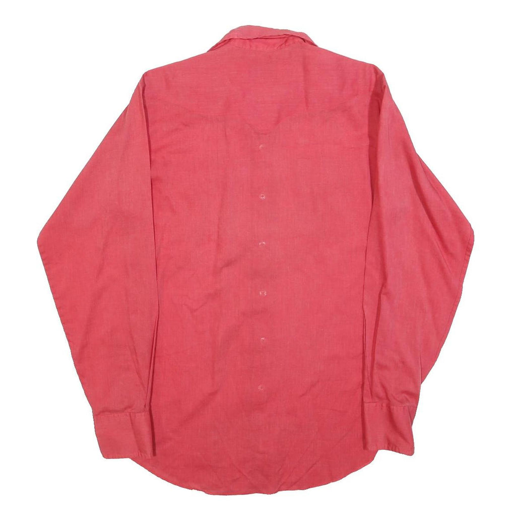 Mens Red Plain Shirt M Long Sleeve Button Closure Casual Cotton Blend