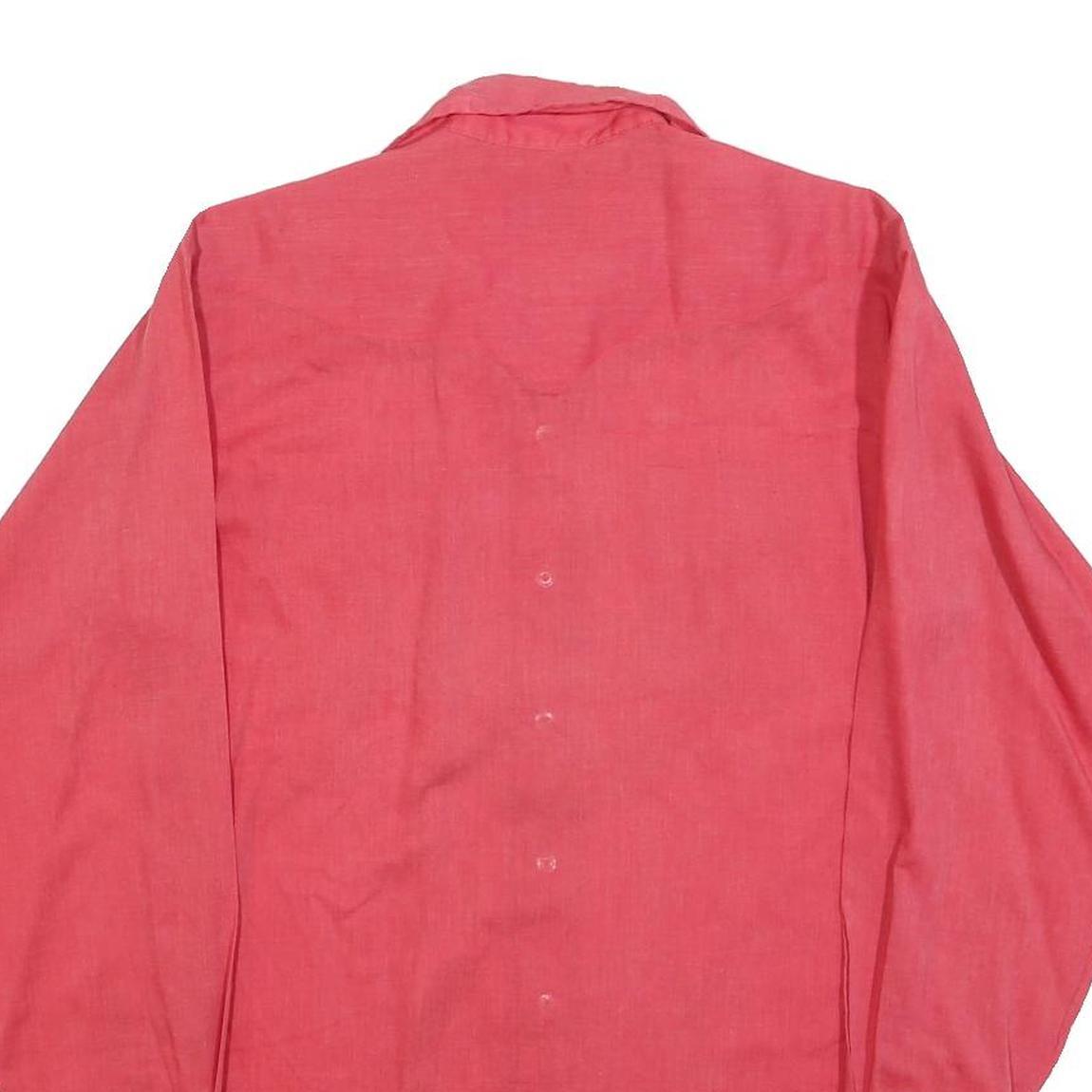 Mens Red Plain Shirt M Long Sleeve Button Closure Casual Cotton Blend