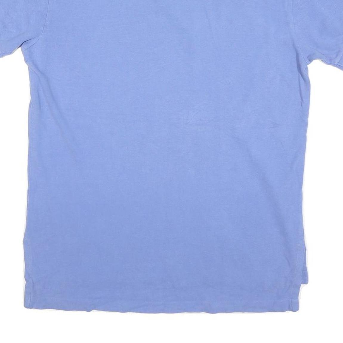 POLO RALPH LAUREN Mens Blue Short Sleeve Plain L Cotton Blend Polo Shirt