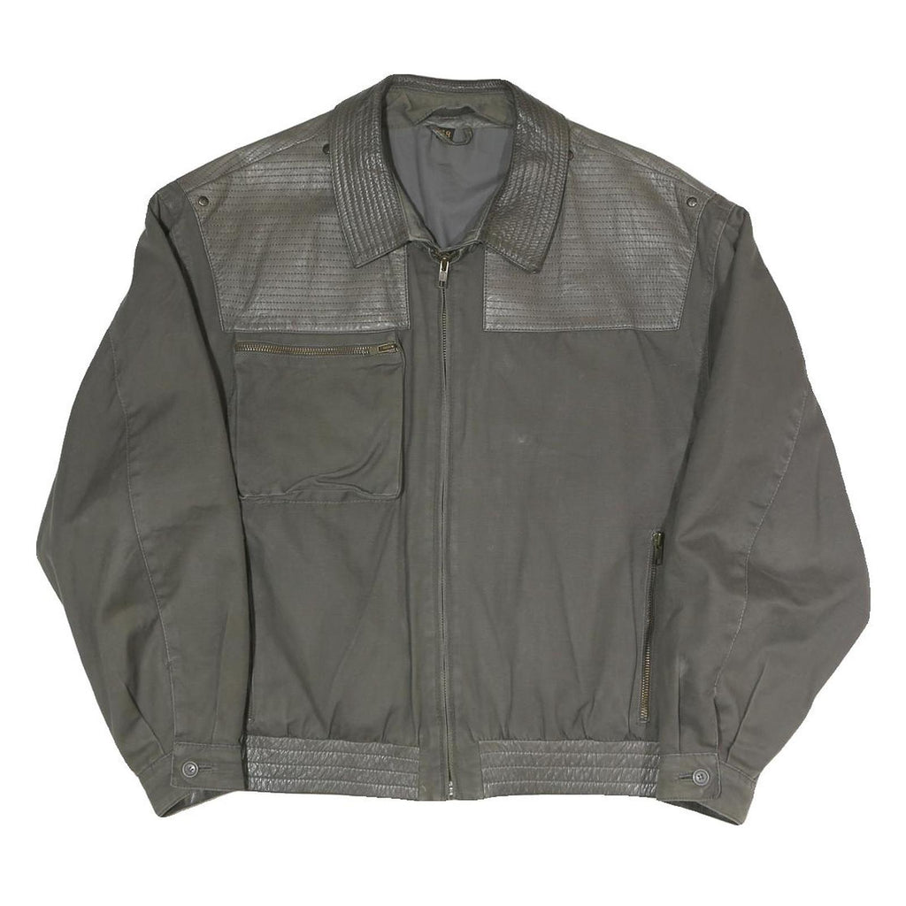 Mens Grey Polyester Blend Zip Jacket M Casual Outdoor Lightweight Regular Fit