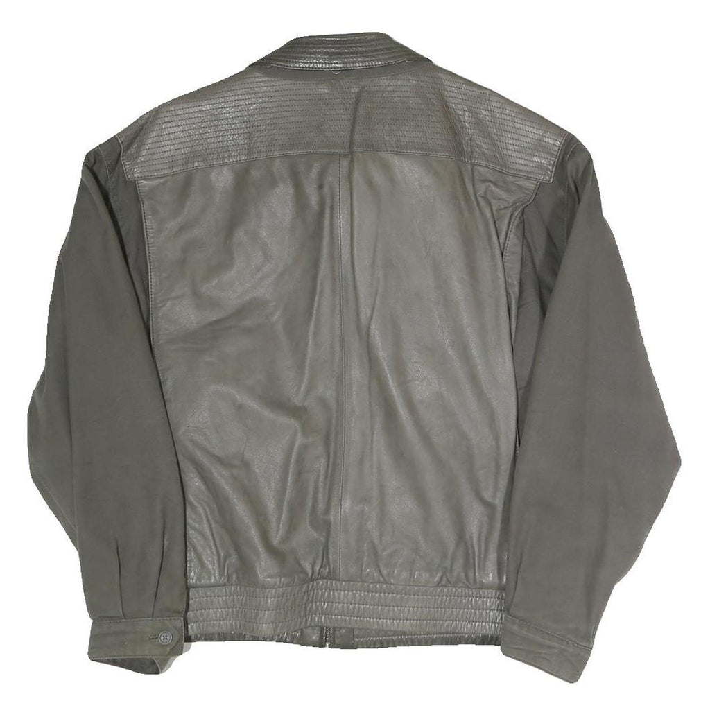 Mens Grey Polyester Blend Zip Jacket M Casual Outdoor Lightweight Regular Fit