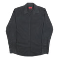HUGO BOSS Mens Black Plain Cotton Blend Shirt S Smart Casual Button Down