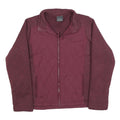 JACK WOLFSKIN Womens Maroon Quilted Panel Jacket XL Polyester Blend Zip