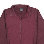 JACK WOLFSKIN Womens Maroon Quilted Panel Jacket XL Polyester Blend Zip