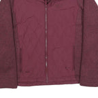 JACK WOLFSKIN Womens Maroon Quilted Panel Jacket XL Polyester Blend Zip