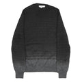 CALVIN KLEIN Mens Black & Grey Patterned Wool Blend Jumper Crew Neck Tight Knit