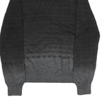 CALVIN KLEIN Mens Black & Grey Patterned Wool Blend Jumper Crew Neck Tight Knit