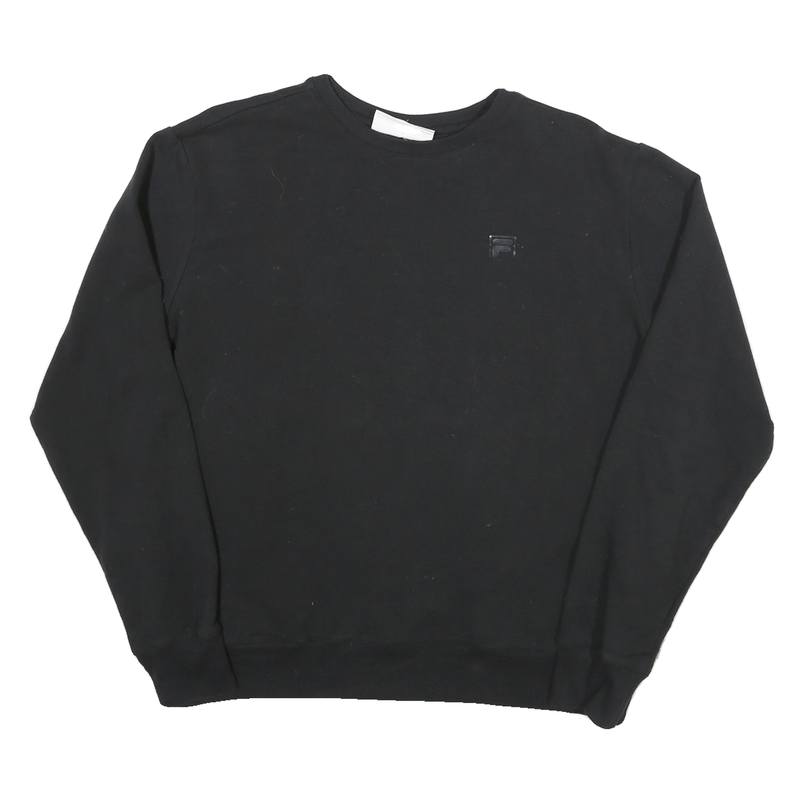 FILA Mens Black Crew Neck M Sweatshirt Cotton Blend Pullover Casual