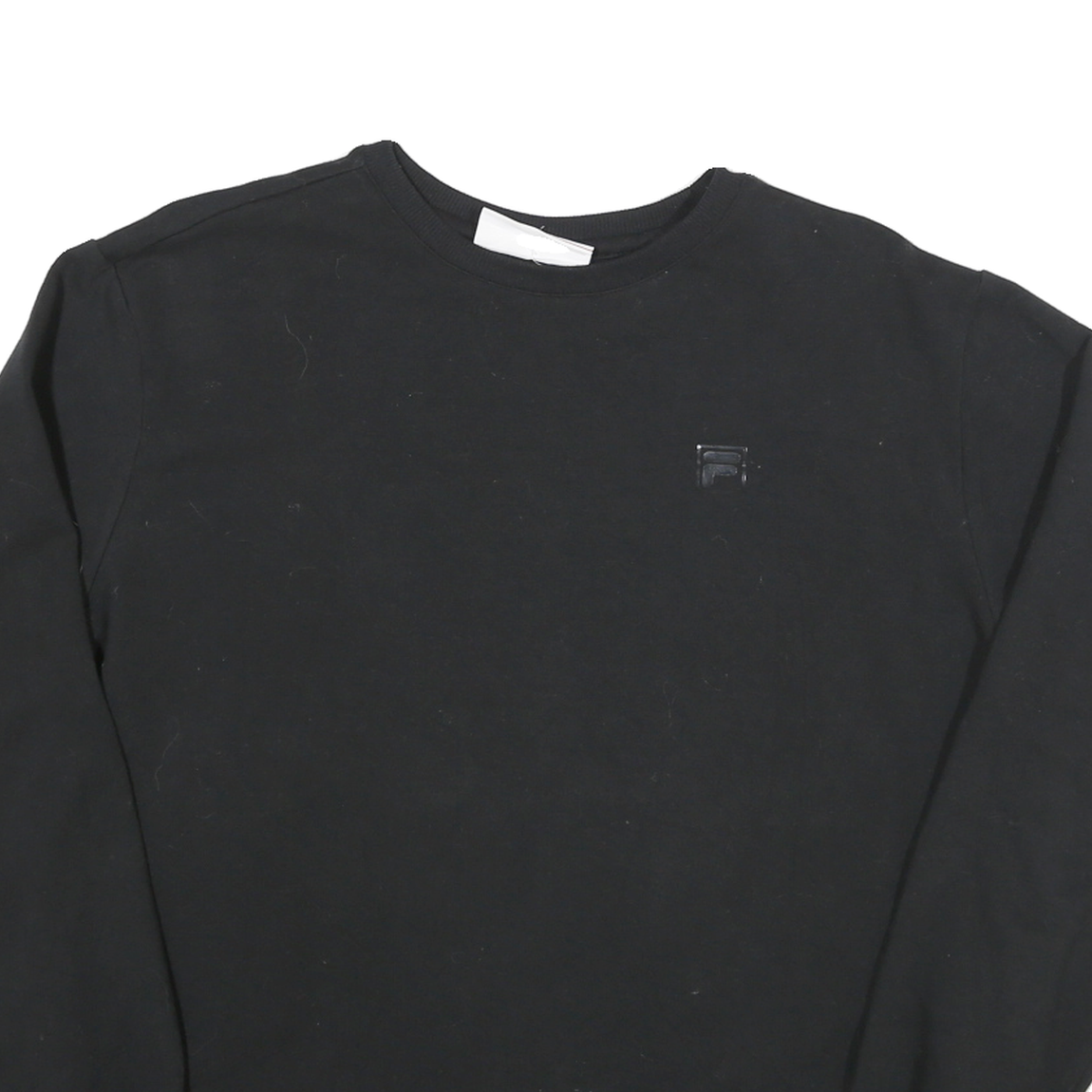 FILA Mens Black Crew Neck M Sweatshirt Cotton Blend Pullover Casual