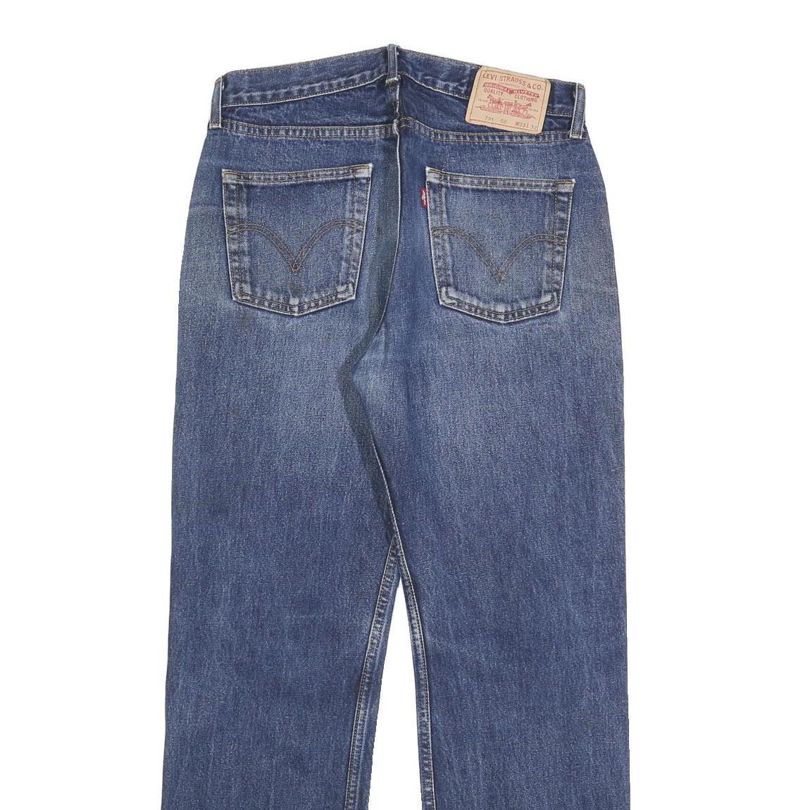 LEVI'S 751 02 Mens Jeans Blue Relaxed Straight Denim Medium W33 L32 Classic Fit