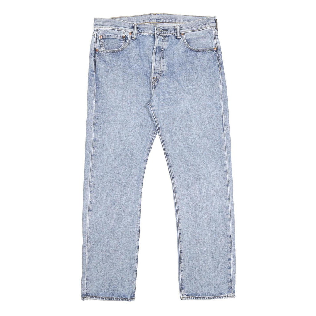 LEVI'S 501 Mens Jeans Blue Regular Straight Denim Light W34 L30 Classic Button