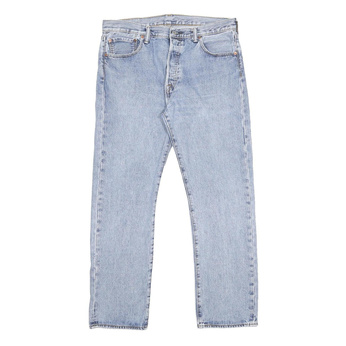 LEVI'S 501 Mens Jeans Blue Regular Straight Denim Light W34 L30 Classic Button