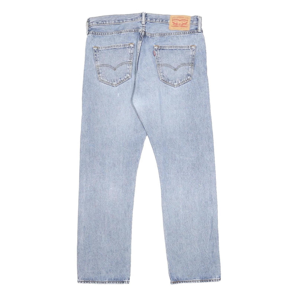 LEVI'S 501 Mens Jeans Blue Regular Straight Denim Light W34 L30 Classic Button