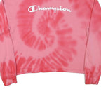 CHAMPION Womens Pink Tie Dye Crew Neck L Cotton Blend Casual Sweatshirt
