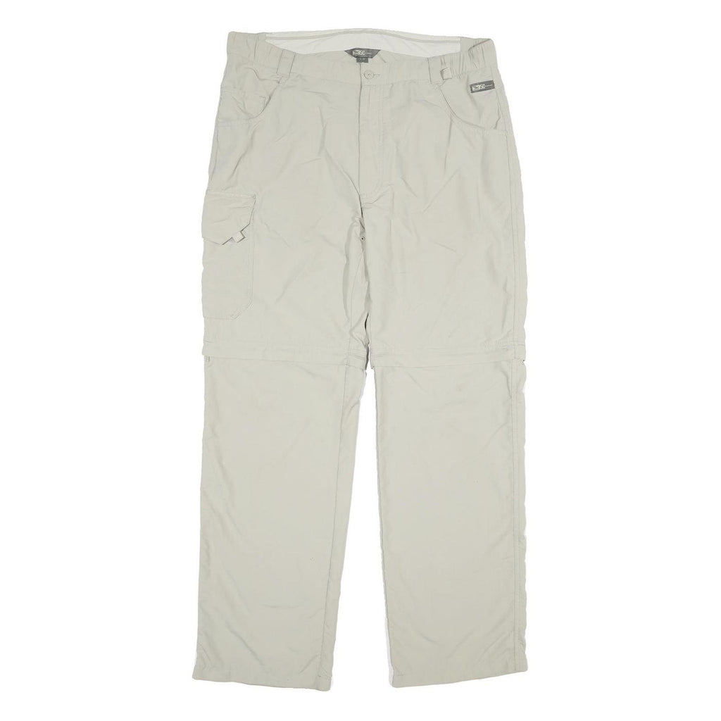SALEWA Mens Nylon Beige Relaxed Cargo Zip Trousers W36 L33 Outdoor Utility Pants