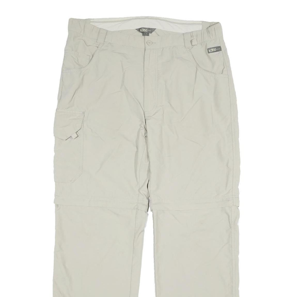 SALEWA Mens Nylon Beige Relaxed Cargo Zip Trousers W36 L33 Outdoor Utility Pants