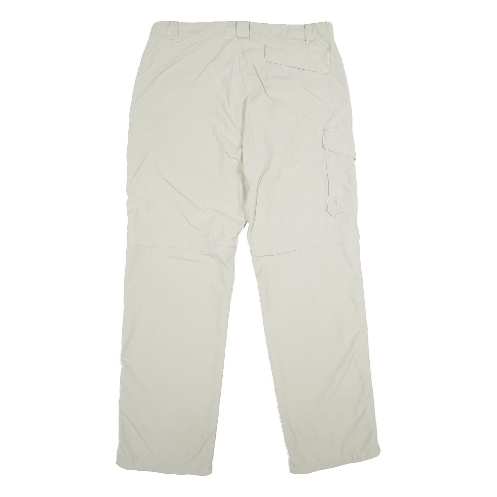 SALEWA Mens Nylon Beige Relaxed Cargo Zip Trousers W36 L33 Outdoor Utility Pants
