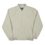 KINGFIELD Mens Cream Jacket L Polyester Blend Bomber Zip Closure Casual