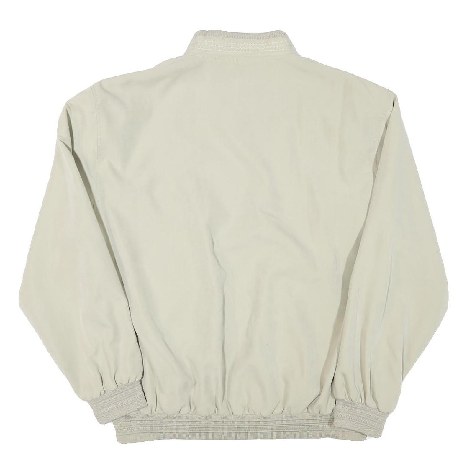 KINGFIELD Mens Cream Jacket L Polyester Blend Bomber Zip Closure Casual
