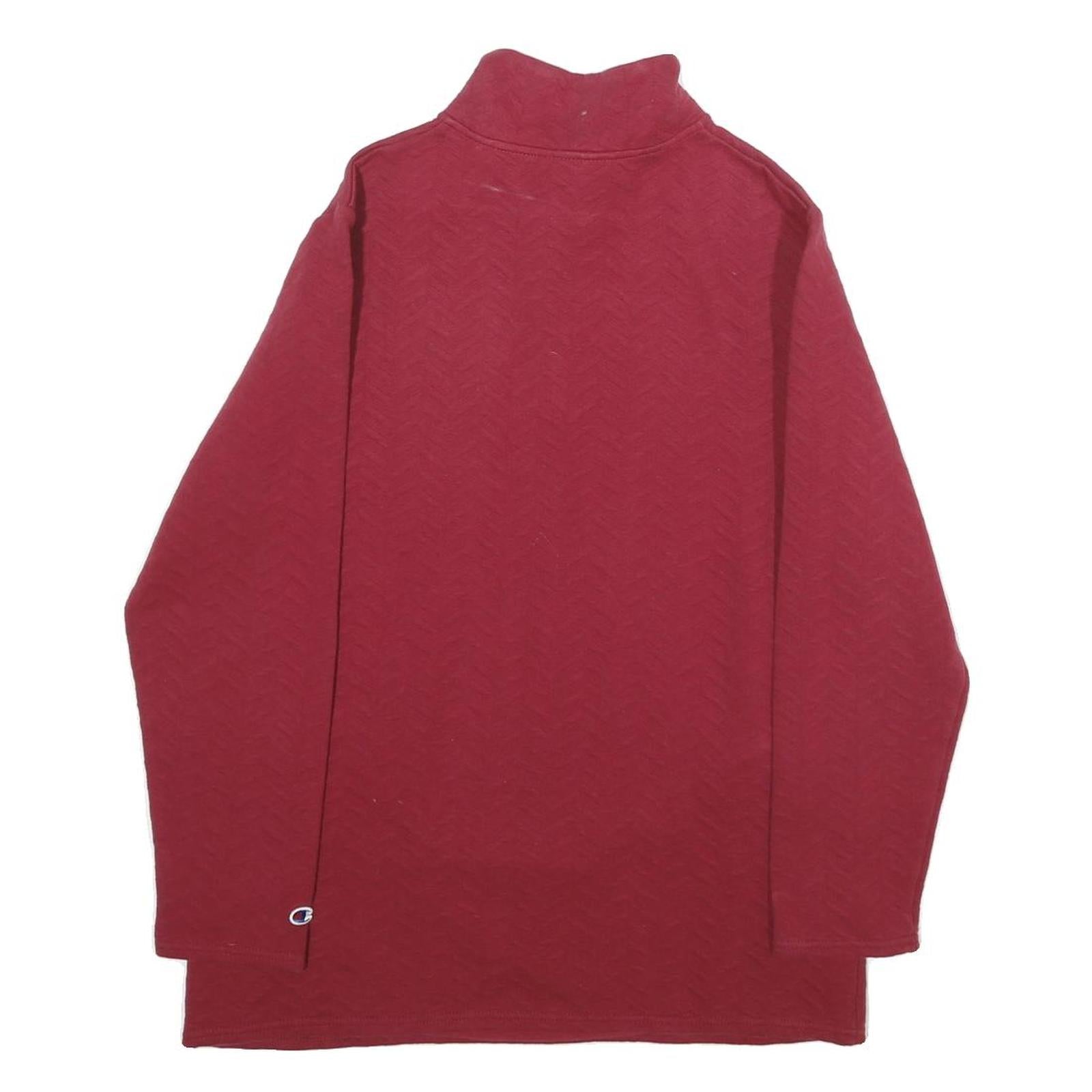 CHAMPION Womens Maroon Quarter Zip Sweatshirt M Stanford Cardinal Embroidered