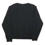 ELLESSE Womens Black Sweatshirt Crew Neck UK 12 Cotton Blend Pullover