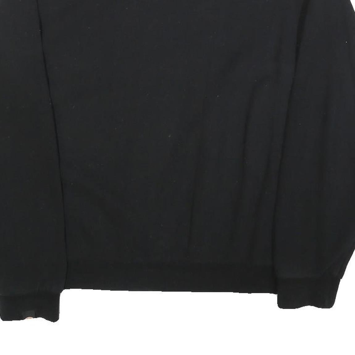 ELLESSE Womens Black Sweatshirt Crew Neck UK 12 Cotton Blend Pullover