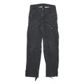 CARHARTT Mens Regular Fit Black Cargo Trousers W27 L30 Cotton Blend Zip Closure