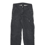 CARHARTT Mens Regular Fit Black Cargo Trousers W27 L30 Cotton Blend Zip Closure