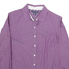 TOMMY HILFIGER Womens Purple Plain Shirt S Button Down Long Sleeve