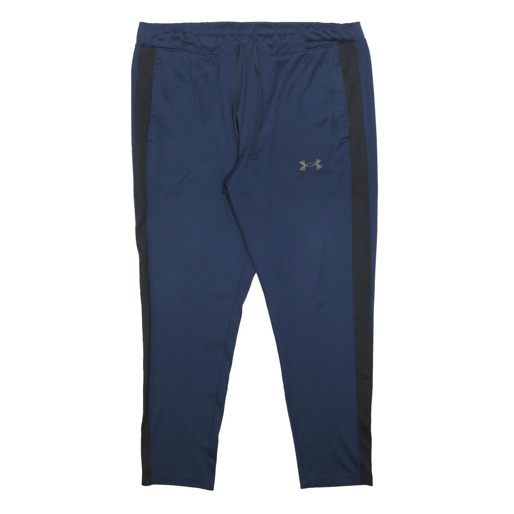 UNDER ARMOUR Mens Joggers Blue & Black Slim Tapered XL W38 L28 Polyester Gymwear