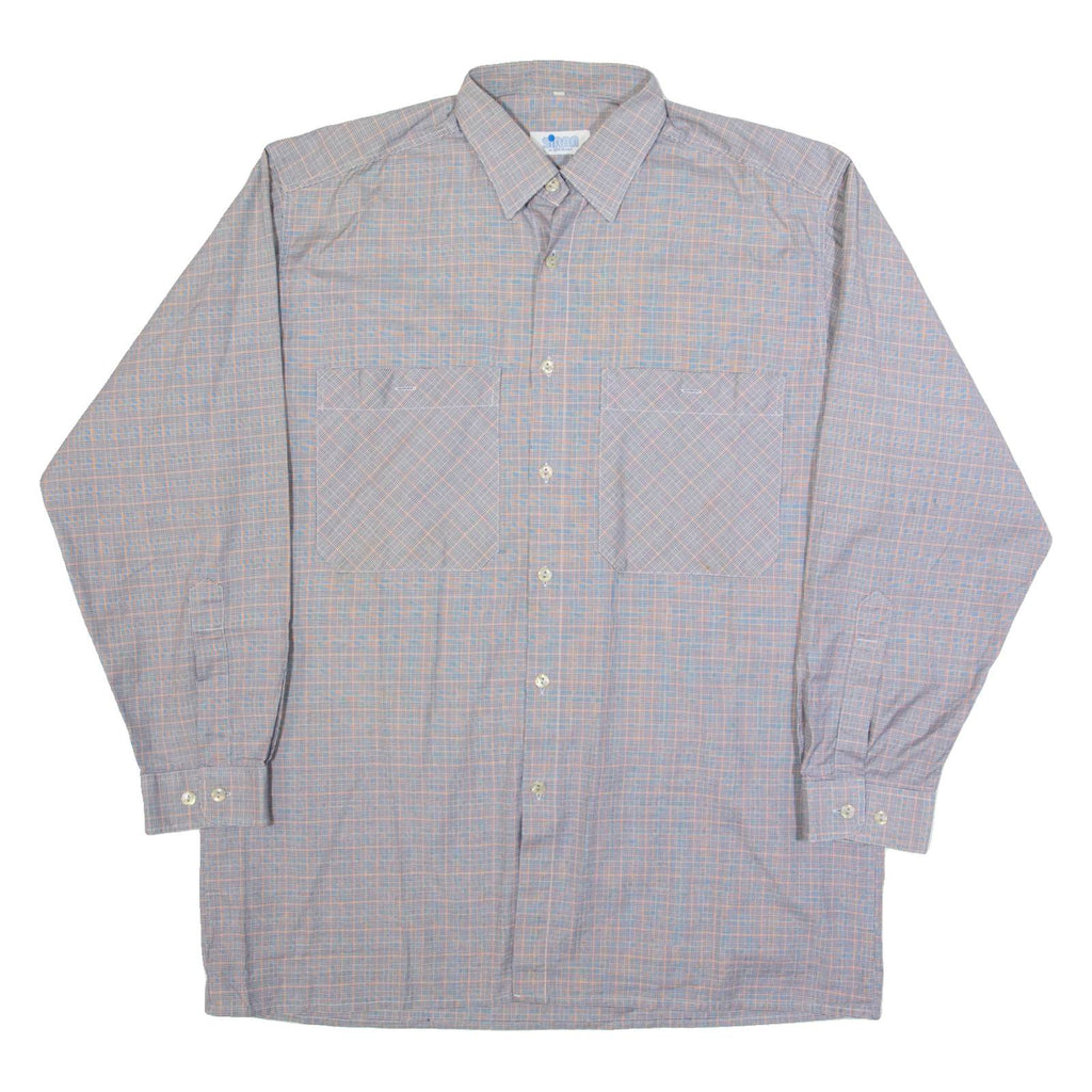 SIRNA Mens Shirt Grey 90s Check Long Sleeve L