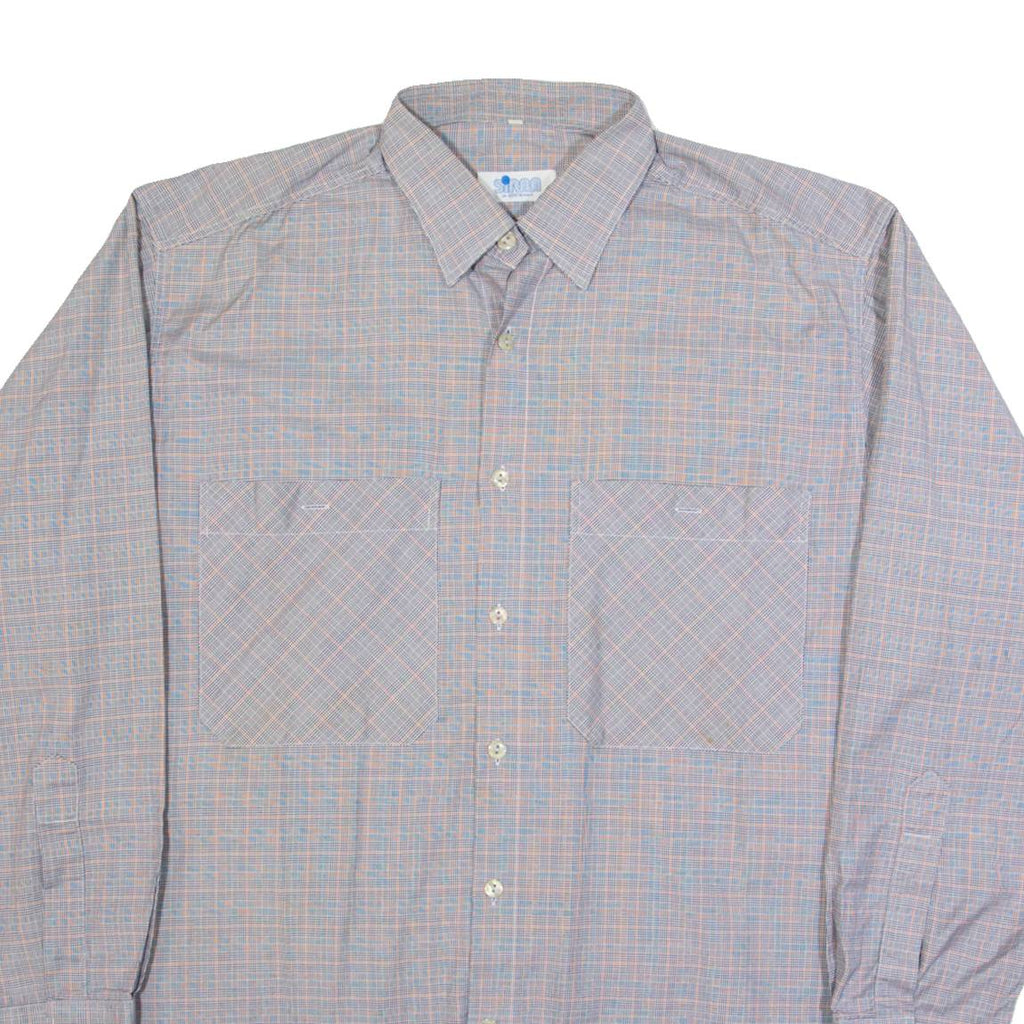 SIRNA Mens Shirt Grey 90s Check Long Sleeve L