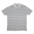 KAPPA Mens Grey & Black Striped Polo Shirt 2XL Cotton Blend Short Sleeve Casual