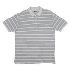KAPPA Mens Grey & Black Striped Polo Shirt 2XL Cotton Blend Short Sleeve Casual