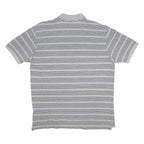 KAPPA Mens Grey & Black Striped Polo Shirt 2XL Cotton Blend Short Sleeve Casual