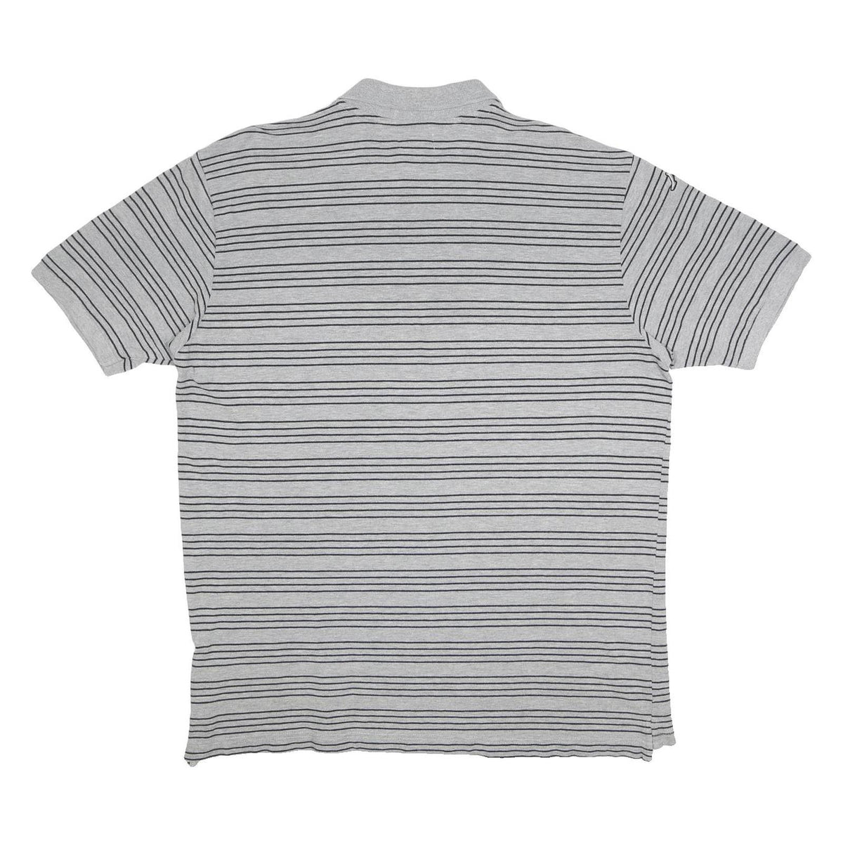 KAPPA Mens Grey & Black Striped Polo Shirt 2XL Cotton Blend Short Sleeve Casual