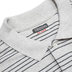 KAPPA Mens Grey & Black Striped Polo Shirt 2XL Cotton Blend Short Sleeve Casual