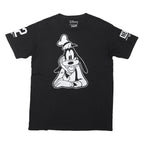 DISNEY Mens Black Goofy Print Short Sleeve Crew Neck Cotton Blend T-Shirt L