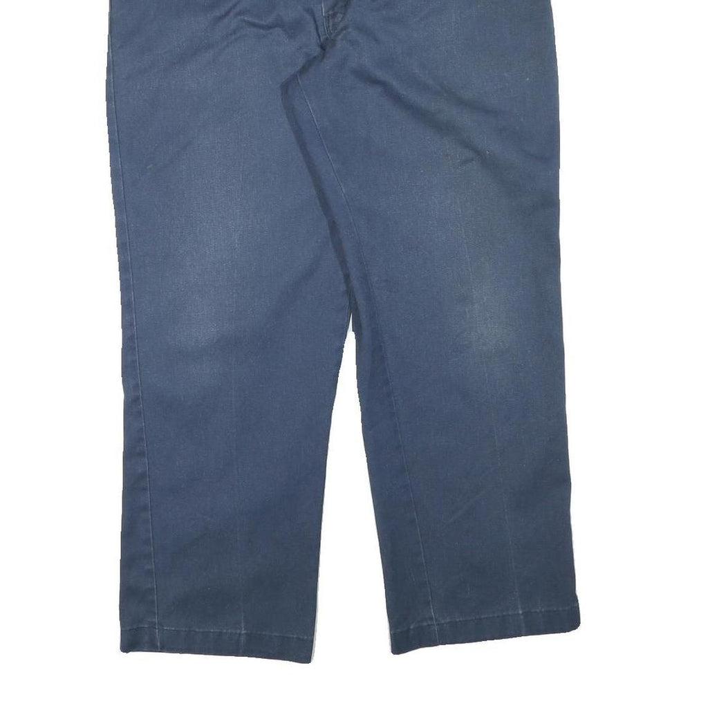 DICKIES Mens Regular Blue Cotton Blend Zip Trousers W36 L28 Classic Straight
