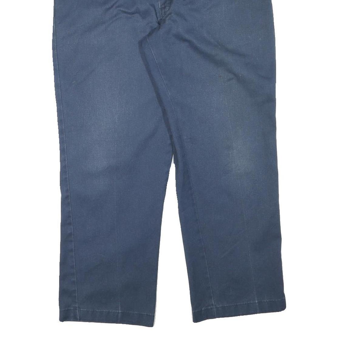 DICKIES Mens Regular Blue Cotton Blend Zip Trousers W36 L28 Classic Straight