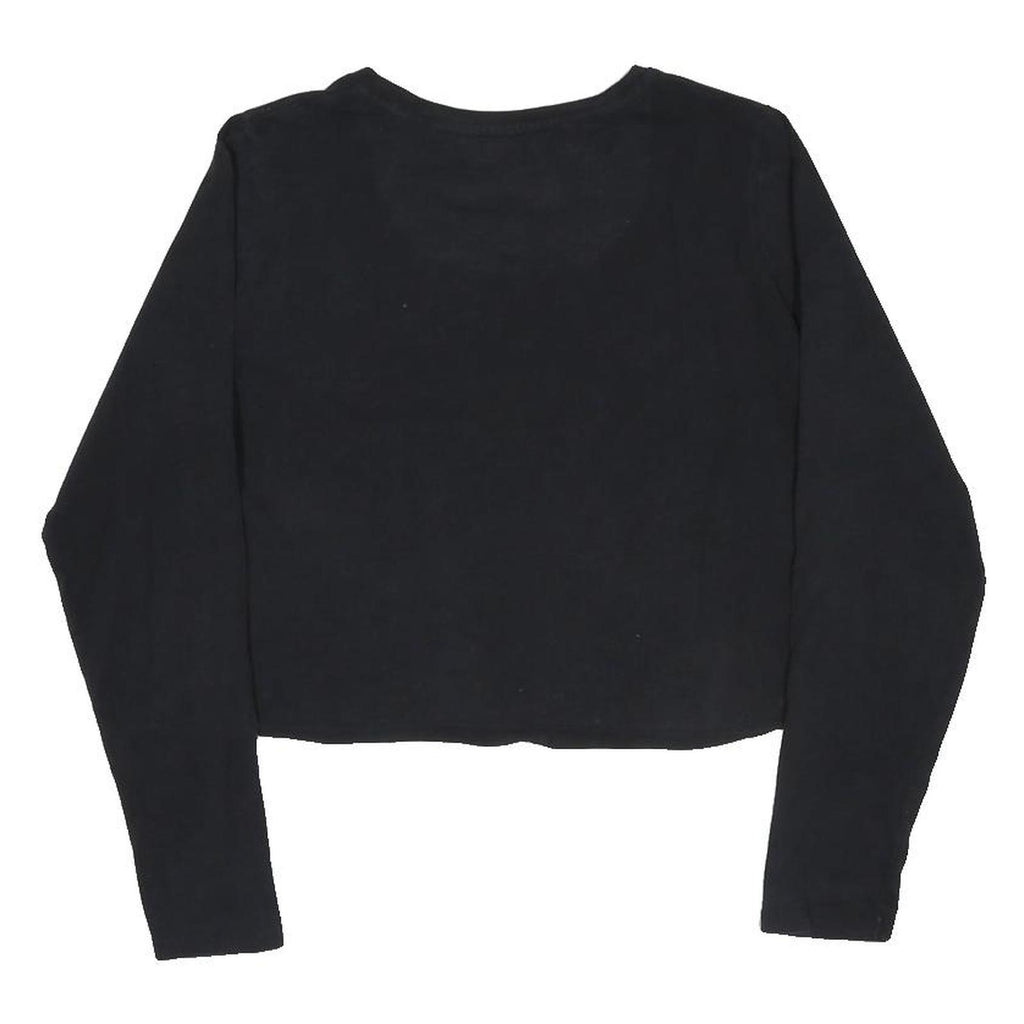 VON DUTCH Womens Black Graphic Long Sleeve Crew Neck Cotton T-Shirt UK 12