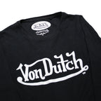 VON DUTCH Womens Black Graphic Long Sleeve Crew Neck Cotton T-Shirt UK 12