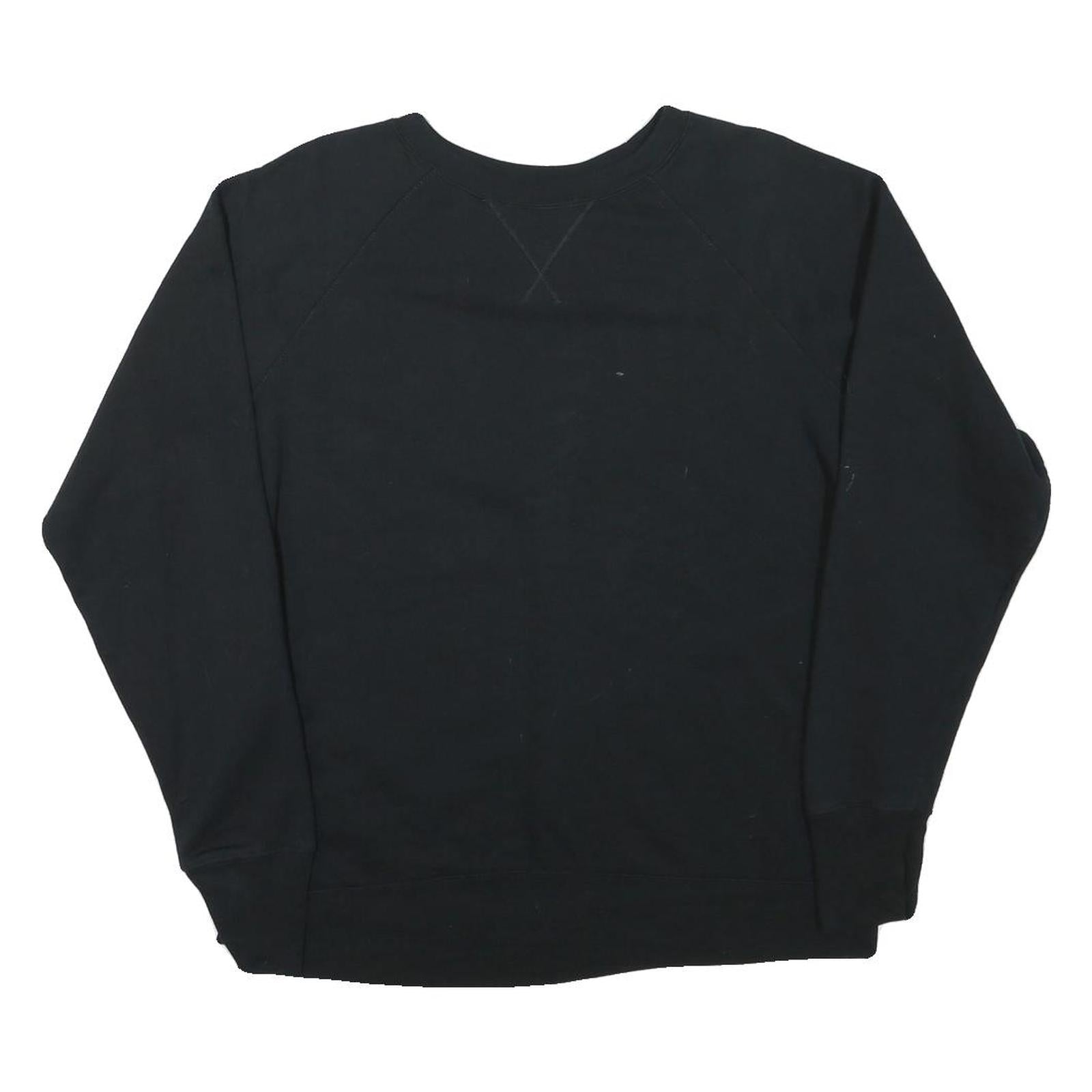 CHAMPION Mens Black Cotton Blend Crew Neck XL Classic Logo Sleeve Sweatshirt