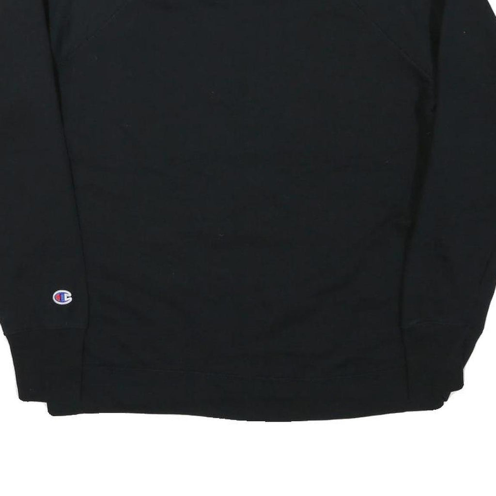 CHAMPION Mens Black Cotton Blend Crew Neck XL Classic Logo Sleeve Sweatshirt