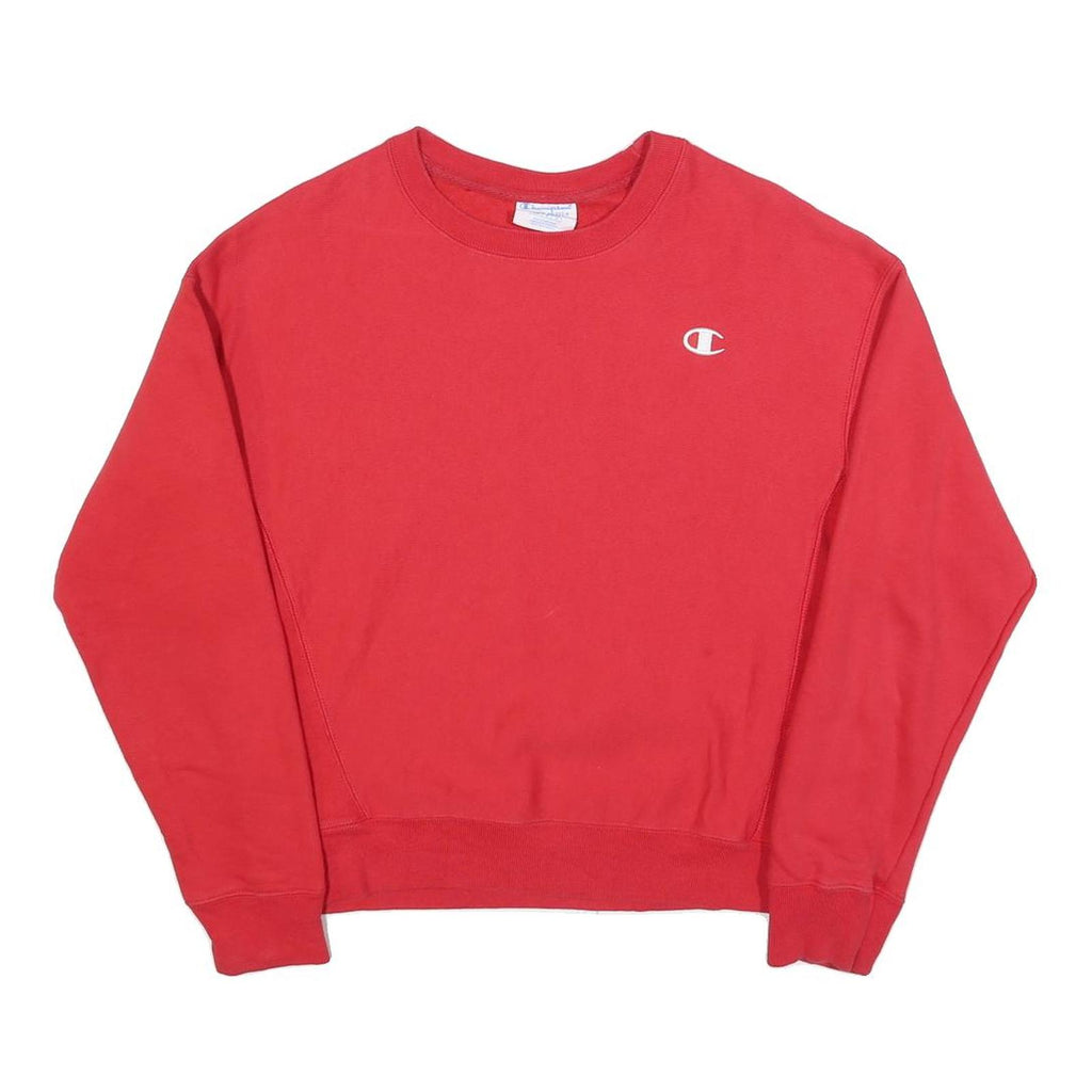 CHAMPION REVERSE WEAVE Womens Red Crew Neck M Cotton Blend Sweatshirt