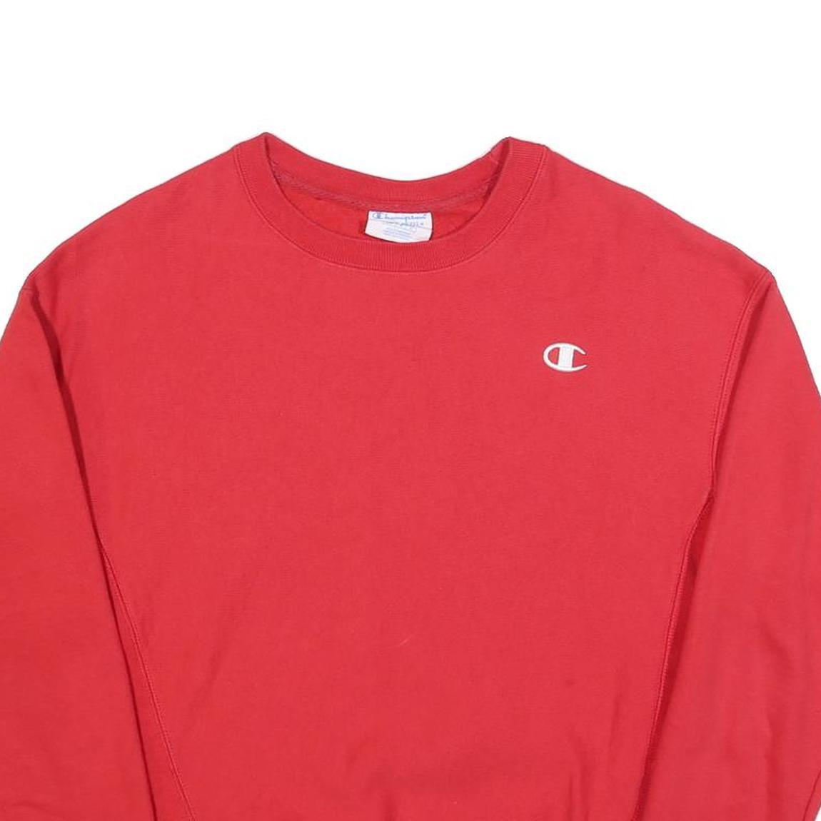 CHAMPION REVERSE WEAVE Womens Red Crew Neck M Cotton Blend Sweatshirt