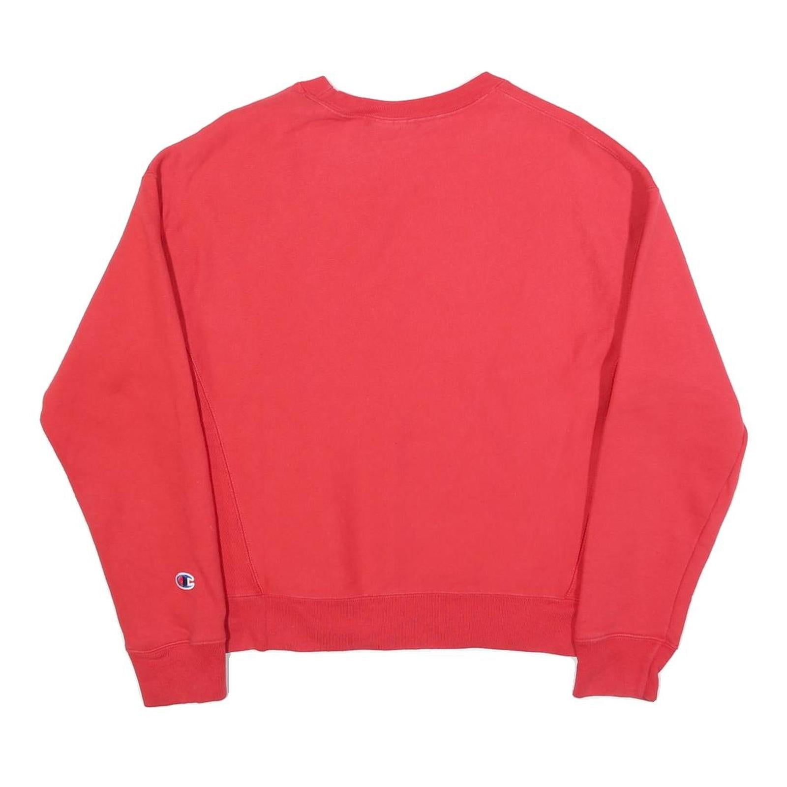CHAMPION REVERSE WEAVE Womens Red Crew Neck M Cotton Blend Sweatshirt