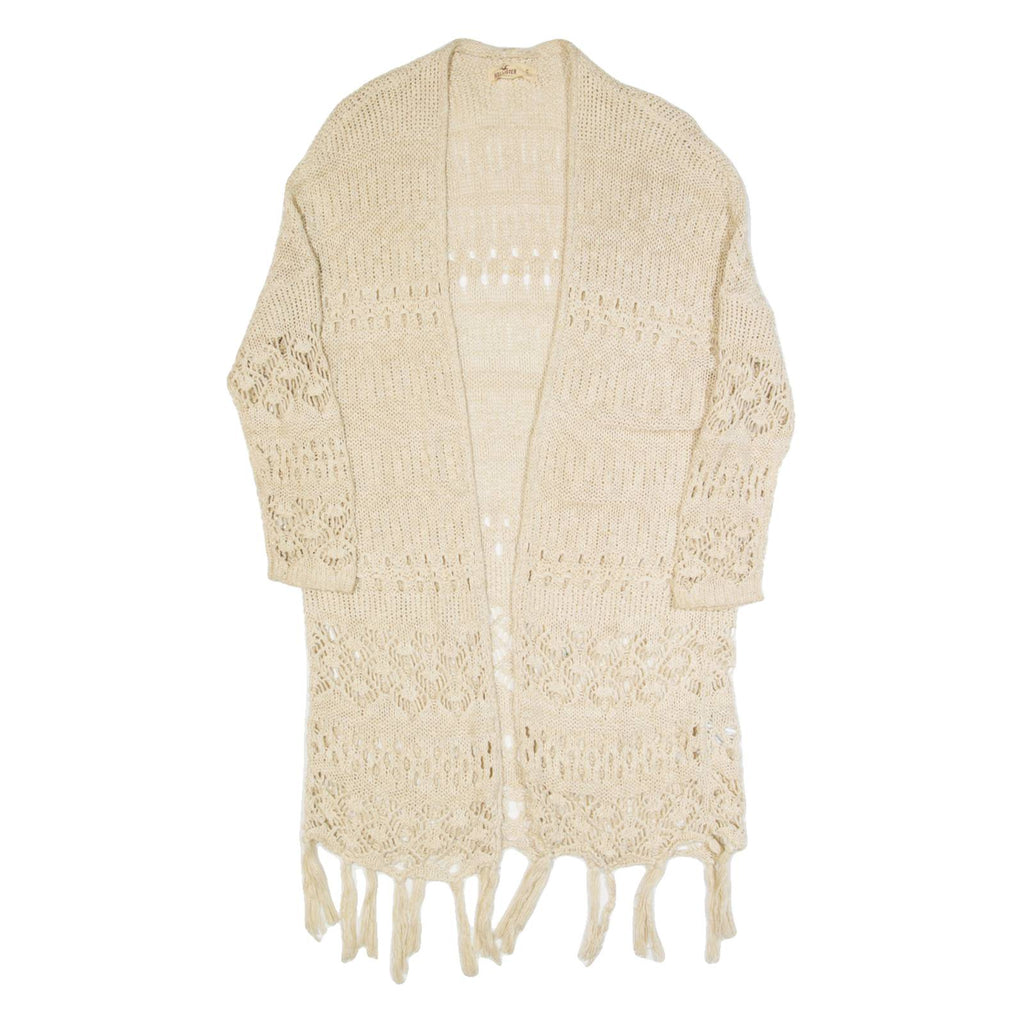 HOLLISTER Cardigan Womens Kimono Top Cream 3/4 Sleeve S