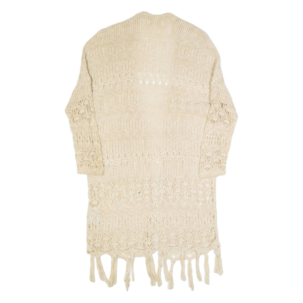 HOLLISTER Cardigan Womens Kimono Top Cream 3/4 Sleeve S